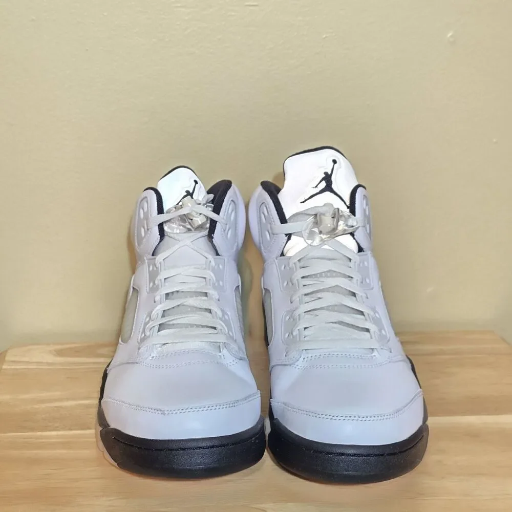 Air Jordan Retro 5 Reverse Metallic Silver White Black DD0587-110 Men's Size 14